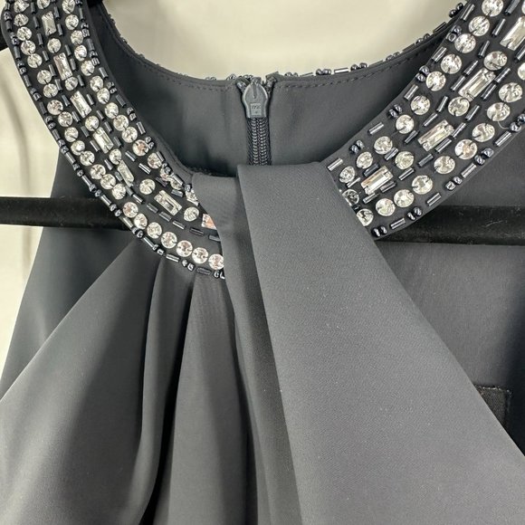 Alex Evenings embellished Halter Neck Sleeveless Ruched Sheath Dress NWT  grey 8 - Picture 5 of 8